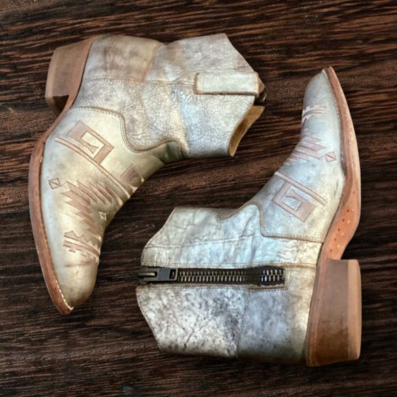 Matisse Remington Handmade Leather Distressed Women's Metallic Boots in 7.5M - Picture 5 of 10
